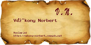 Vékony Norbert névjegykártya